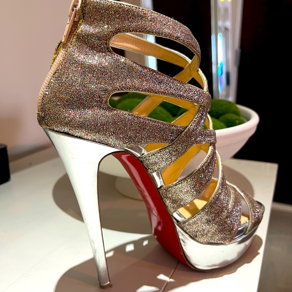 Christian Louboutin Balota 150 glitter platform heels